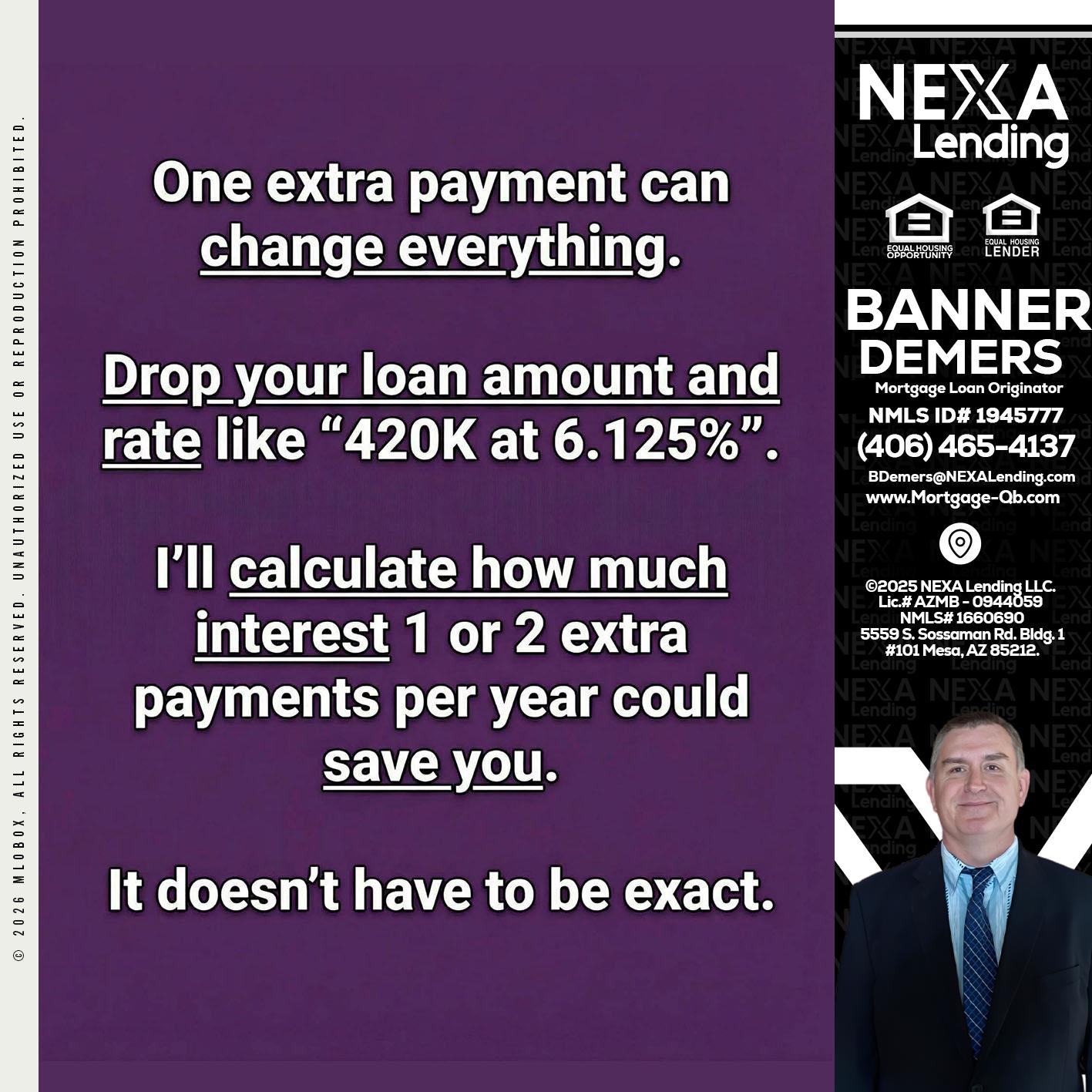 ONE EXTRA - Banner DeMers -Mortgage Loan Originator