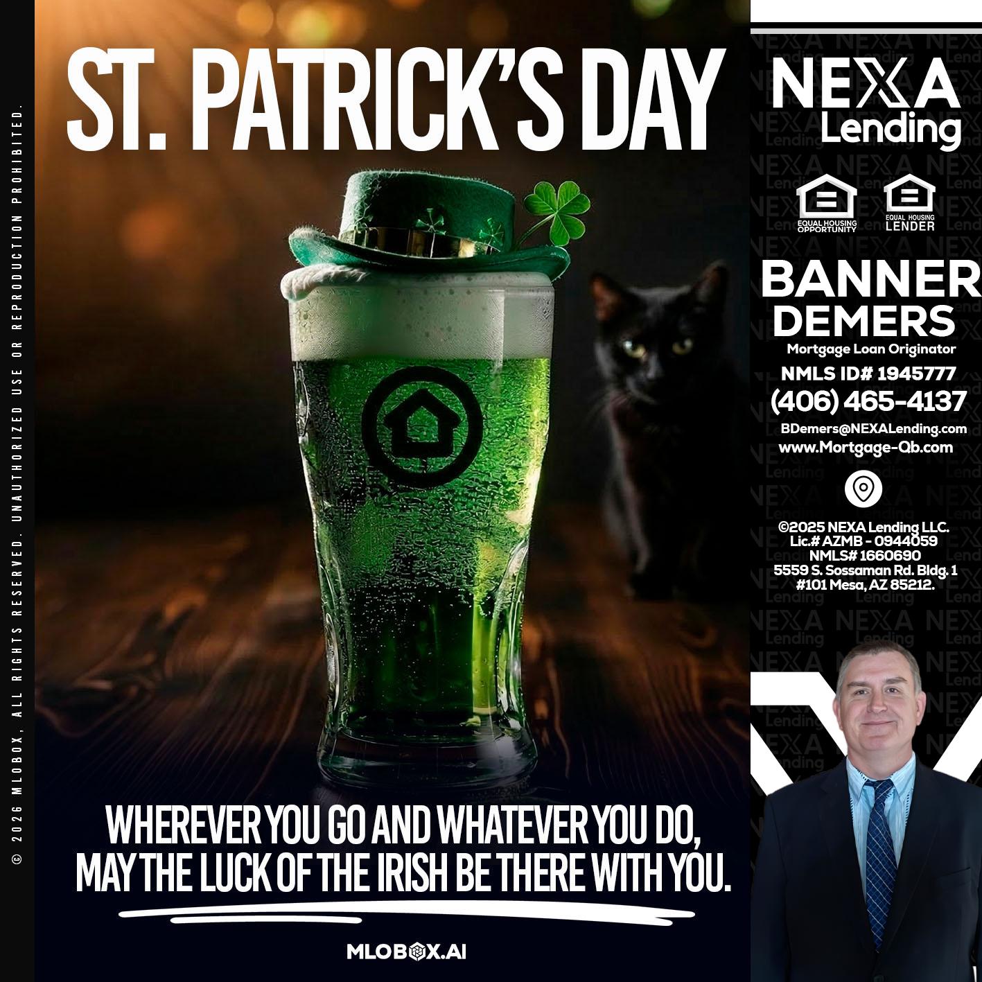 st. Patricks day - Banner DeMers -Mortgage Loan Originator