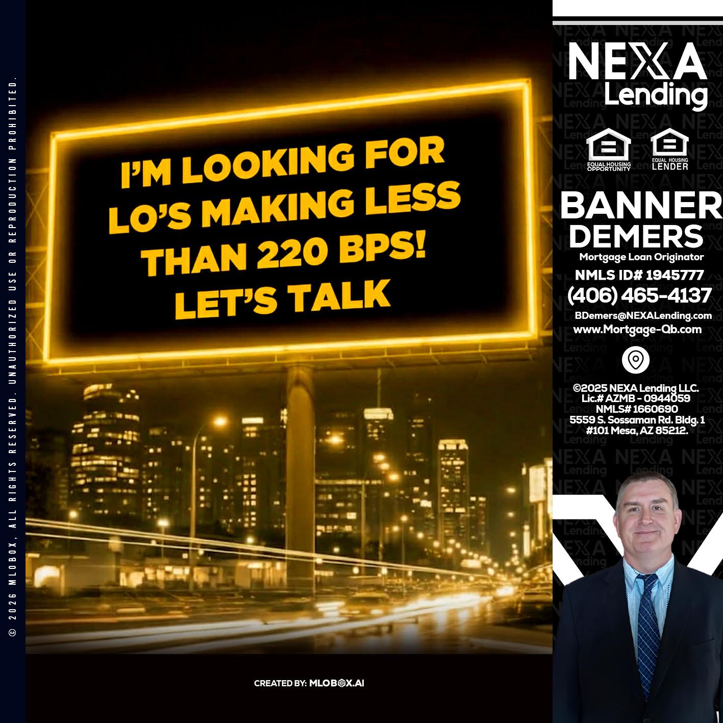 Looking for MLOs - Banner DeMers -Mortgage Loan Originator